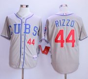 Wholesale Cheap Cubs #44 Anthony Rizzo Grey Alternate Road Cool Base Stitched MLB Jersey