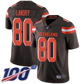 Wholesale Cheap Nike Browns #80 Jarvis Landry Brown Team Color Men\'s Stitched NFL 100th Season Vapor Limited Jersey