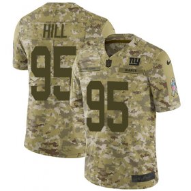 Wholesale Cheap Nike Giants #95 B.J. Hill Camo Men\'s Stitched NFL Limited 2018 Salute To Service Jersey