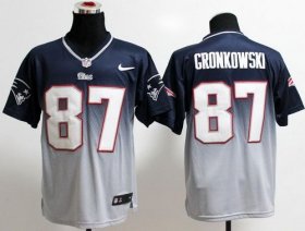Wholesale Cheap Nike Patriots #87 Rob Gronkowski Navy Blue/Grey Men\'s Stitched NFL Elite Fadeaway Fashion Jersey