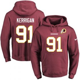 Wholesale Cheap Nike Redskins #91 Ryan Kerrigan Burgundy Red Name & Number Pullover NFL Hoodie