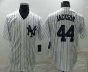 Wholesale Cheap Men's New York Yankees #44 Reggie Jackson White Throwback Stitched MLB Cool Base Nike Jersey