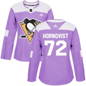 Wholesale Cheap Adidas Penguins #72 Patric Hornqvist Purple Authentic Fights Cancer Women\'s Stitched NHL Jersey