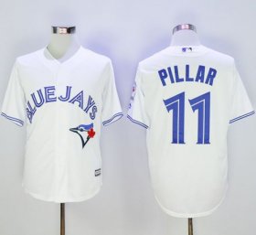 Wholesale Cheap Blue Jays #11 Kevin Pillar White New Cool Base 40th Anniversary Stitched MLB Jersey