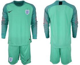 Wholesale Cheap England Blank Green Long Sleeves Goalkeeper Soccer Country Jersey