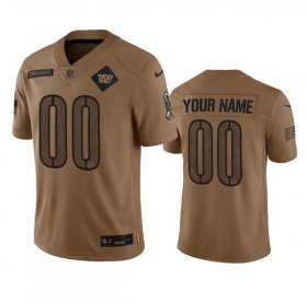 Wholesale Cheap Men\'s Washington Commanders Active Player Custom 2023 Brown Salute To Setvice Limited Football Stitched Jersey