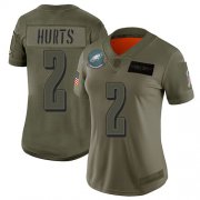 Wholesale Cheap Nike Eagles #2 Jalen Hurts Camo Women's Stitched NFL Limited 2019 Salute To Service Jersey