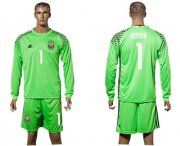 Wholesale Cheap Ukraine #1 Boyko Green Goalkeeper Long Sleeves Soccer Country Jersey