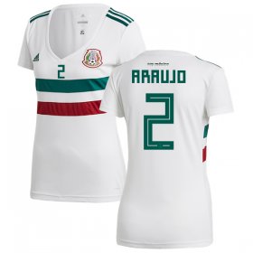 Wholesale Cheap Women\'s Mexico #2 Araujo Away Soccer Country Jersey