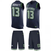 Wholesale Cheap Nike Seahawks #13 Phillip Dorsett Steel Blue Team Color Men's Stitched NFL Limited Tank Top Suit Jersey