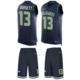 Wholesale Cheap Nike Seahawks #13 Phillip Dorsett Steel Blue Team Color Men\'s Stitched NFL Limited Tank Top Suit Jersey