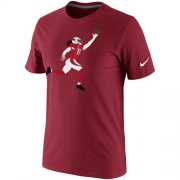 Wholesale Cheap Arizona Cardinals Larry Fitzgerald Nike Silhouette T-Shirt Red