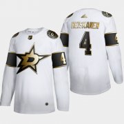 Wholesale Cheap Dallas Stars #4 Miro Heiskanen Men's Adidas White Golden Edition Limited Stitched NHL Jersey