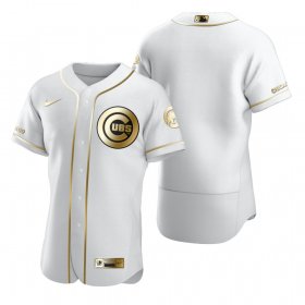 Wholesale Cheap Chicago Cubs Blank White Nike Men\'s Authentic Golden Edition MLB Jersey