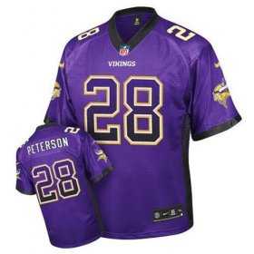 Wholesale Cheap Nike Vikings #28 Adrian Peterson Purple Team Color Men\'s Stitched NFL Elite Drift Fashion Jersey