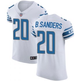 Wholesale Cheap Nike Lions #20 Barry Sanders White Men\'s Stitched NFL Vapor Untouchable Elite Jersey