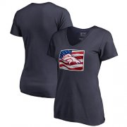 Wholesale Cheap Women's Denver Broncos NFL Pro Line by Fanatics Branded Navy Banner State V-Neck T-Shirt