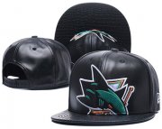 Wholesale Cheap NHL San Jose Sharks Team Logo Black Adjustable Hat L15