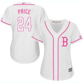 Wholesale Cheap Red Sox #24 David Price White/Pink Fashion Women\'s Stitched MLB Jersey