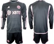 Cheap Men's Inter Miami CF Blank 2023-24 Black Away Soccer Jersey Suit