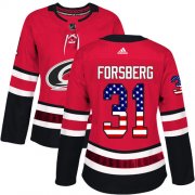 Wholesale Cheap Adidas Hurricanes #31 Anton Forsberg Red Home Authentic USA Flag Women's Stitched NHL Jersey