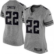 Wholesale Cheap Nike Vikings #22 Harrison Smith Gray Women's Stitched NFL Limited Gridiron Gray Jersey