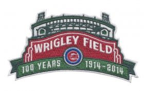 Wholesale Cheap Stitched 2014 MLB Chicago Cubs Wrigley Field\'s 100th Anniversary MLB Season Jersey Sleeve Patch