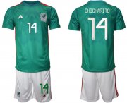 Wholesale Men's Mexico #14 Chicharito Green Home Soccer Jersey Suit