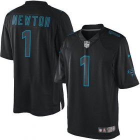 Wholesale Cheap Nike Panthers #1 Cam Newton Black Men\'s Stitched NFL Impact Limited Jersey