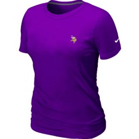 Wholesale Cheap Women\'s Nike Minnesota Vikings Chest Embroidered Logo T-Shirt Purple