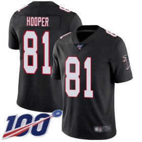 Wholesale Cheap Nike Falcons #81 Austin Hooper Black Alternate Men\'s Stitched NFL 100th Season Vapor Limited Jersey