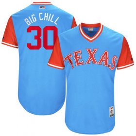 Wholesale Cheap Rangers #30 Nomar Mazara Light Blue \"Big Chill\" Players Weekend Authentic Stitched MLB Jersey