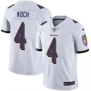 Wholesale Cheap Nike Ravens #4 Sam Koch White Men's Stitched NFL Vapor Untouchable Limited Jersey