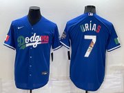 Wholesale Cheap Men's Los Angeles Dodgers #7 Julio Urias Royal Mexico Cool Base Stitched Baseball Jersey