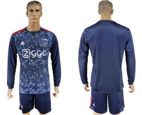Wholesale Cheap Ajax Blank Away Long Sleeves Soccer Club Jersey