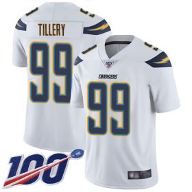 Wholesale Cheap Nike Chargers #99 Jerry Tillery White Men\'s Stitched NFL 100th Season Vapor Limited Jersey