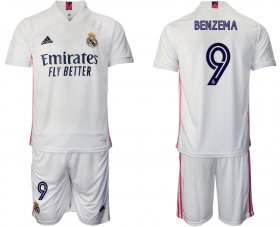 Wholesale Cheap Men 2020-2021 club Real Madrid home 9 white Soccer Jerseys