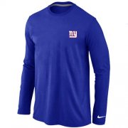Wholesale Cheap Nike New York Giants Sideline Legend Authentic Logo Long Sleeve T-Shirt Blue