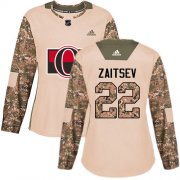 Wholesale Cheap Adidas Senators #22 Nikita Zaitsev Camo Authentic 2017 Veterans Day Women's Stitched NHL Jersey