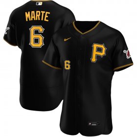 Wholesale Cheap Pittsburgh Pirates #6 Starling Marte Men\'s Nike Black Alternate 2020 Authentic Player MLB Jersey