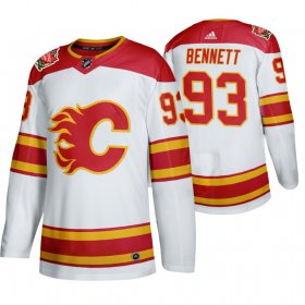 Wholesale Cheap Calgary Flames #93 Sam Bennett Men\'s 2019-20 Heritage Classic Authentic White Stitched NHL Jersey