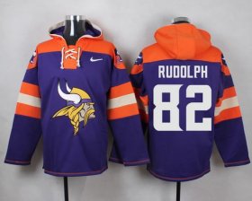 Wholesale Cheap Nike Vikings #82 Kyle Rudolph Purple Player Pullover NFL Hoodie