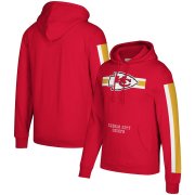 Wholesale Cheap Kansas City Chiefs Mitchell & Ness Three Stripe Pullover Hoodie Red