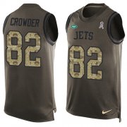 Wholesale Cheap Nike Jets #82 Jamison Crowder Green Men's Stitched NFL Limited Salute To Service Tank Top Jersey