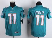 Wholesale Cheap Nike Dolphins #11 DeVante Parker Aqua Green Team Color Youth Stitched NFL New Elite Jersey