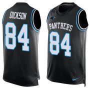 Wholesale Cheap Nike Panthers #84 Ed Dickson Black Team Color Men's Stitched NFL Limited Tank Top Jersey