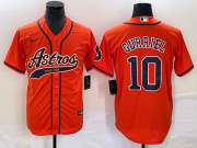 Wholesale Cheap Men's Houston Astros #10 Yuli Gurriel Orange With Patch Cool Base Stitched Baseball Jersey