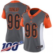 Wholesale Cheap Nike Bengals #96 Carlos Dunlap Silver Women's Stitched NFL Limited Inverted Legend 100th Season Jersey