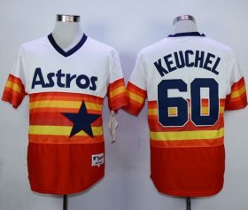 Wholesale Cheap Astros #60 Dallas Keuchel White/Orange 1980 Turn Back The Clock Stitched MLB Jersey