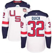 Wholesale Cheap Team USA #32 Jonathan Quick White 2016 World Cup Stitched NHL Jersey